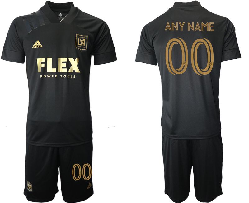 Men 2021-2022 Club Los Angeles FC home black customized Adidas Soccer Jersey->customized soccer jersey->Custom Jersey